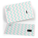 The Coral and Mint Chevron Pattern - Premium Protective Decal Skin-Kit for the Apple Credit Card