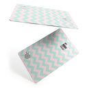 The Coral and Mint Chevron Pattern - Premium Protective Decal Skin-Kit for the Apple Credit Card