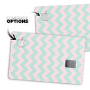 The Coral and Mint Chevron Pattern - Premium Protective Decal Skin-Kit for the Apple Credit Card