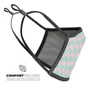 The Coral and Mint Chevron Pattern - Made in USA Mouth Cover Unisex Anti-Dust Cotton Blend Reusable & Washable Face Mask with Adjustable Sizing for Adult or Child
