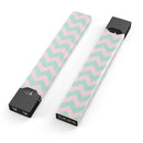 The Coral and Mint Chevron Pattern - Premium Decal Protective Skin-Wrap Sticker compatible with the Juul Labs vaping device