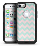 The Coral and Mint Chevron Pattern - iPhone 7 or 8 OtterBox Case & Skin Kits