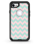 The Coral and Mint Chevron Pattern - iPhone 7 or 8 OtterBox Case & Skin Kits