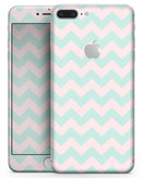 The Coral and Mint Chevron Pattern - Skin-kit for the iPhone 8 or 8 Plus