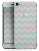 The Coral and Mint Chevron Pattern - Skin-kit for the iPhone 8 or 8 Plus
