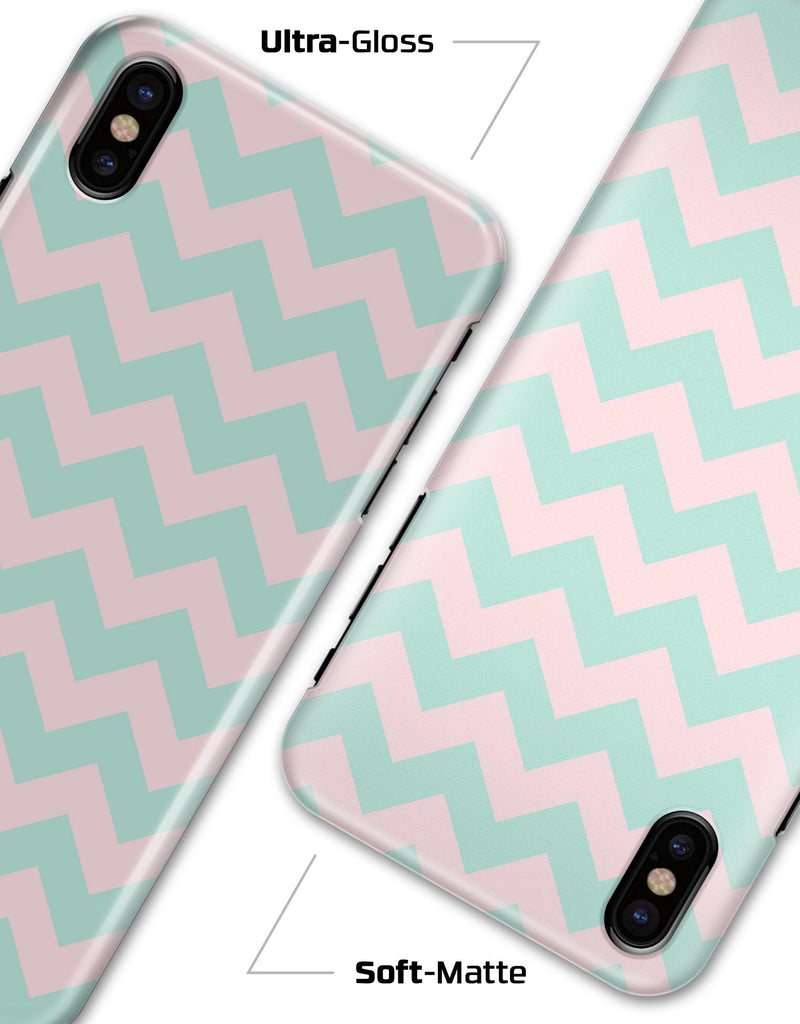 The Coral and Mint Chevron Pattern - iPhone X Clipit Case