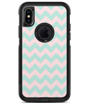 The Coral and Mint Chevron Pattern - iPhone X OtterBox Case & Skin Kits
