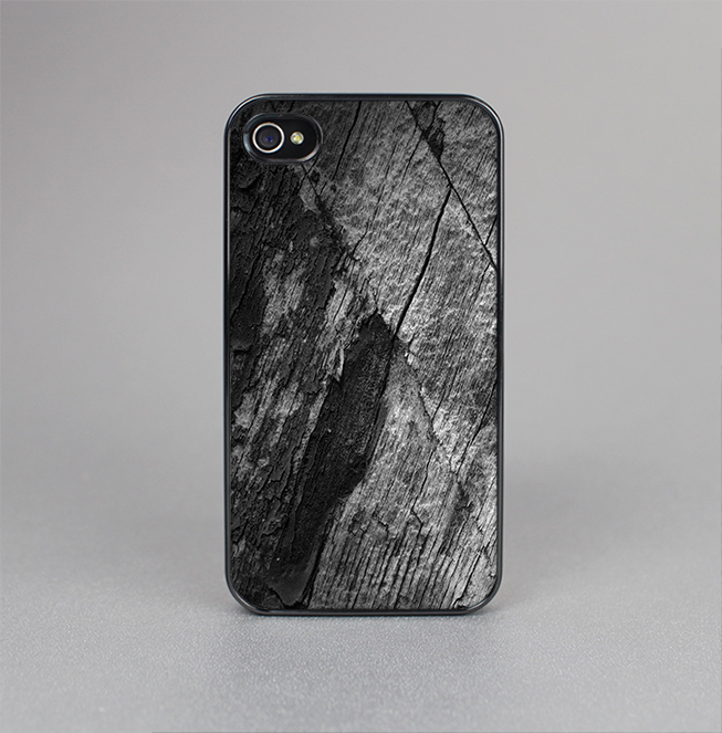 The Cracked Black Planks of Wood Skin-Sert for the Apple iPhone 4-4s Skin-Sert Case