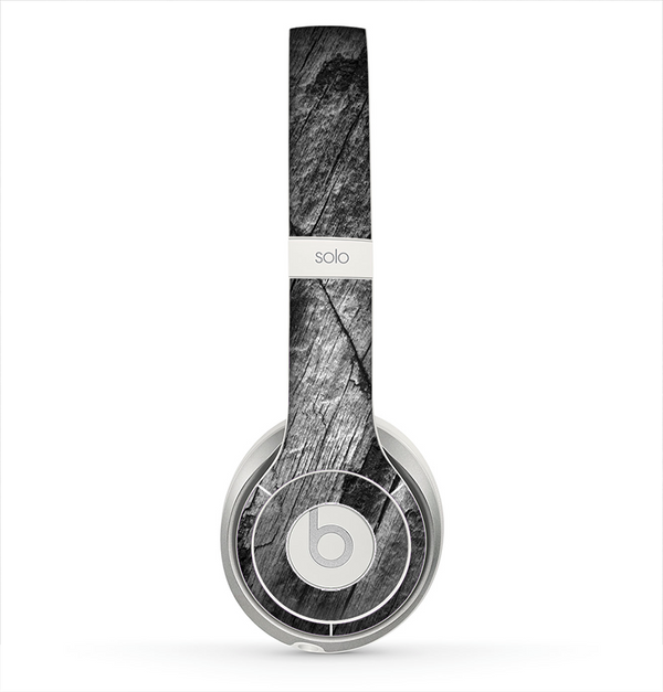 The Cracked Black Planks of Wood Skin for the Beats by Dre Solo 2 Headphones