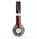 The Cracked Red Core Skin for the Beats by Dre Solo 2 Headphones