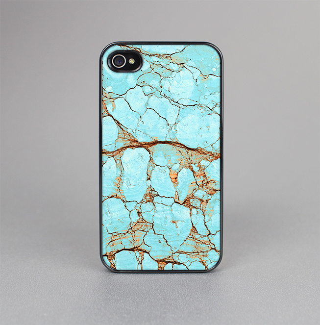 The Cracked Teal Stone Skin-Sert for the Apple iPhone 4-4s Skin-Sert Case