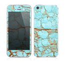 The Cracked Teal Stone Skin for the Apple iPhone 5s