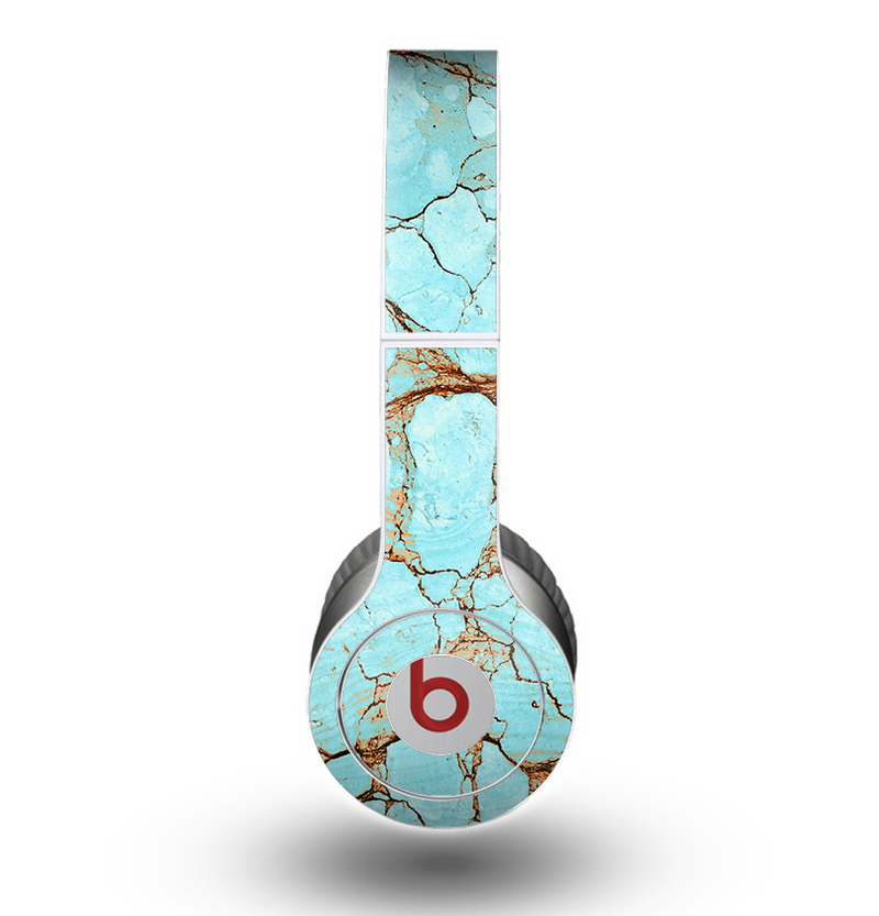 The Cracked Teal Stone Skin for the Beats by Dre Original Solo-Solo HD Headphones