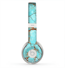 The Cracked Teal Stone Skin for the Beats by Dre Solo 2 Headphones