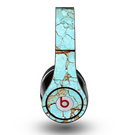 The Cracked Teal Stone Skin for the Original Beats by Dre Studio Headphones