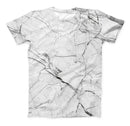 The Cracked White Marble Slate ink-Fuzed Unisex All Over Full-Printed Fitted Tee Shirt