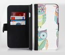 The Crazy Cartoon Owls Ink-Fuzed Leather Folding Wallet Credit-Card Case for the Apple iPhone 6/6s, 6/6s Plus, 5/5s and 5c
