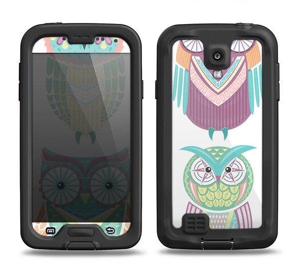The Crazy Cartoon Owls Samsung Galaxy S4 LifeProof Nuud Case Skin Set