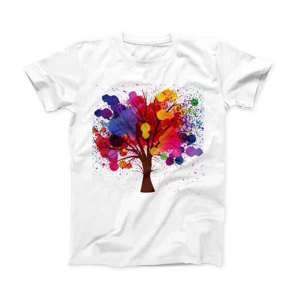 The Crazy Splatter Tree ink-Fuzed Front Spot Graphic Unisex Soft-Fitted Tee Shirt