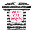 The Create Art Inspire ink-Fuzed Unisex All Over Full-Printed Fitted Tee Shirt