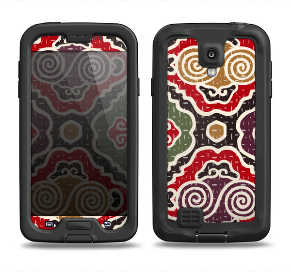 The Creative Colorful Swirl Design Samsung Galaxy S4 LifeProof Nuud Case Skin Set