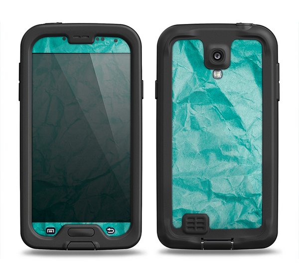 The Crumpled Trendy Green Texture Samsung Galaxy S4 LifeProof Nuud Case Skin Set
