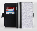 The Crumpled White Paper Ink-Fuzed Leather Folding Wallet Credit-Card Case for the Apple iPhone 6/6s, 6/6s Plus, 5/5s and 5c