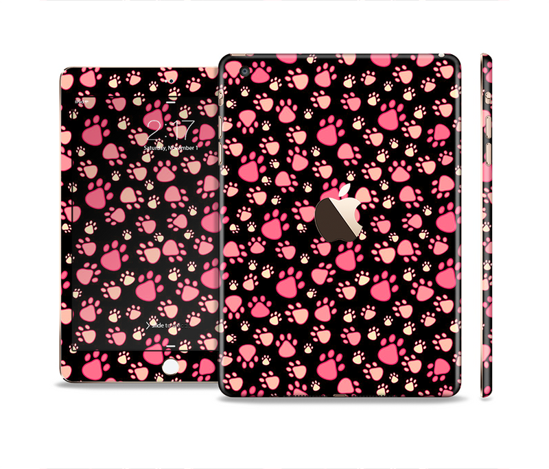 The Cut Pink Paw Prints Full Body Skin Set for the Apple iPad Mini 3