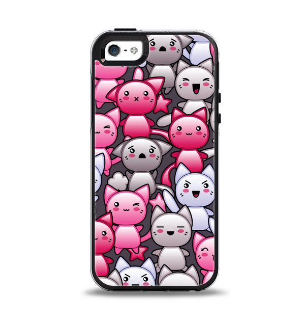 The Cute Abstract Kittens Apple iPhone 5-5s Otterbox Symmetry Case Skin Set