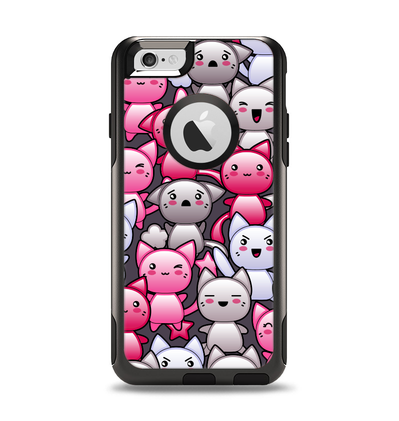 The Cute Abstract Kittens Apple iPhone 6 Otterbox Commuter Case Skin Set
