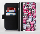 The Cute Abstract Kittens Ink-Fuzed Leather Folding Wallet Credit-Card Case for the Apple iPhone 6/6s, 6/6s Plus, 5/5s and 5c