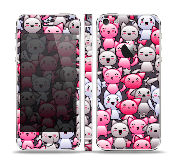 The Cute Abstract Kittens Skin Set for the Apple iPhone 5