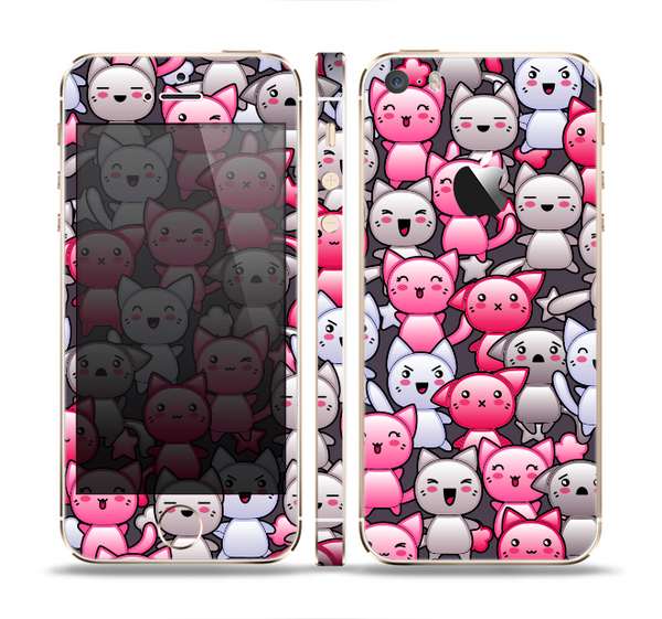 The Cute Abstract Kittens Skin Set for the Apple iPhone 5s