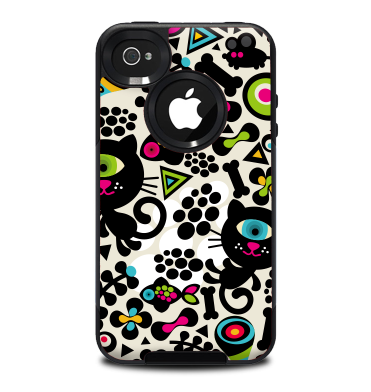 The Cute, Colorful One-Eyed Cats Pattern Skin for the iPhone 4-4s OtterBox Commuter Case