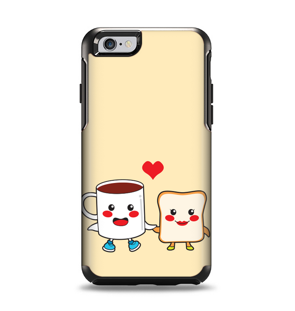 The Cute Toast & Mug Breakfast Couple Apple iPhone 6 Otterbox Symmetry Case Skin Set
