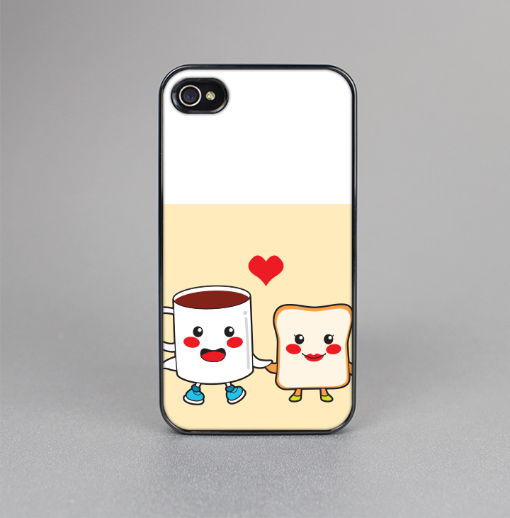 The Cute Toast & Mug Breakfast Couple Skin-Sert for the Apple iPhone 4-4s Skin-Sert Case