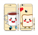 The Cute Toast & Mug Breakfast Couple Sectioned Skin Series for the Apple iPhone 6s Plus