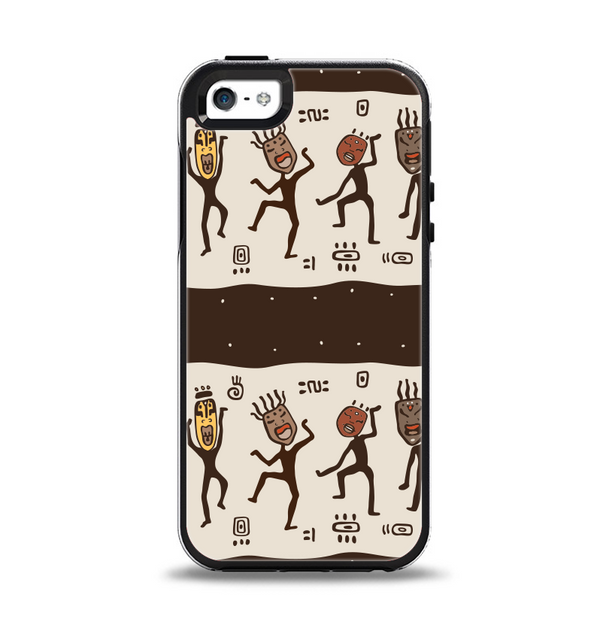 The Dancing Aztec Masked Cave-Men Apple iPhone 5-5s Otterbox Symmetry Case Skin Set