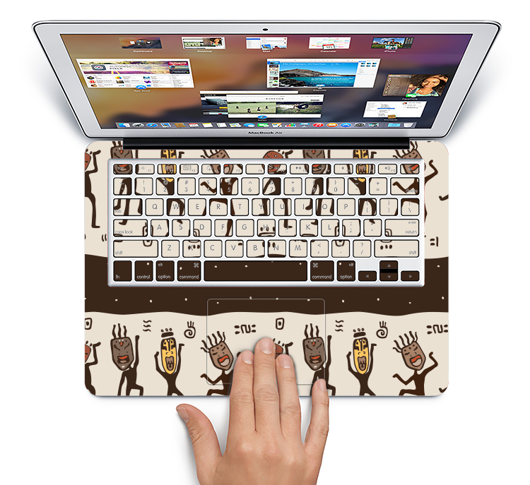 The Dancing Aztec Masked Cave-Men Skin Set for the Apple MacBook Pro 15" with Retina Display
