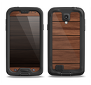 The Dark-Grained Wood Planks V4 Samsung Galaxy S4 LifeProof Nuud Case Skin Set