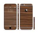 The Dark-Grained Wood Planks V4 Sectioned Skin Series for the Apple iPhone 6s Plus