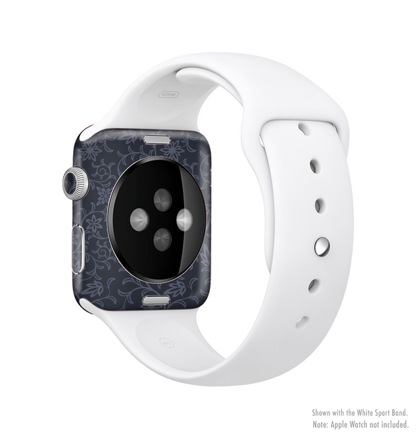 The Dark Black & Purple Delicate Pattern Full-Body Skin Kit for the Apple Watch