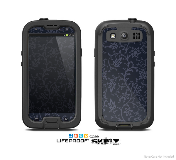 The Dark Black & Purple Delicate Pattern Skin For The Samsung Galaxy S3 LifeProof Case