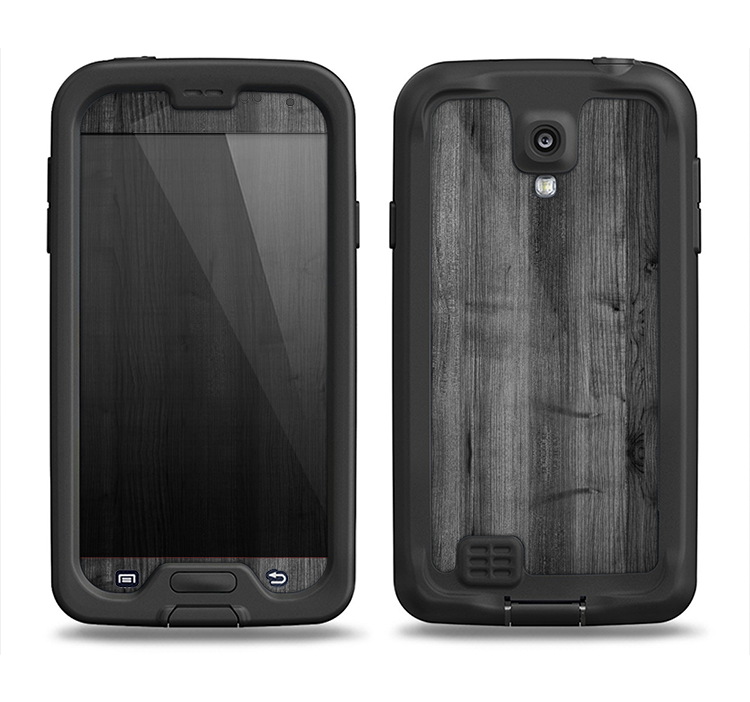 The Dark Black WoodGrain Samsung Galaxy S4 LifeProof Nuud Case Skin Set