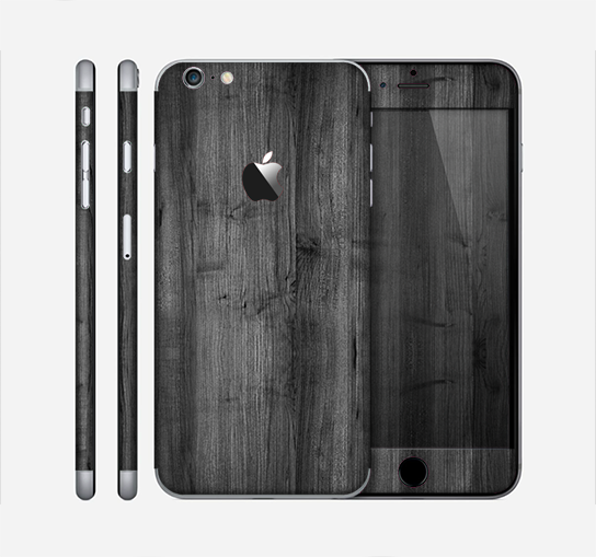 The Dark Black WoodGrain Skin for the Apple iPhone 6 Plus