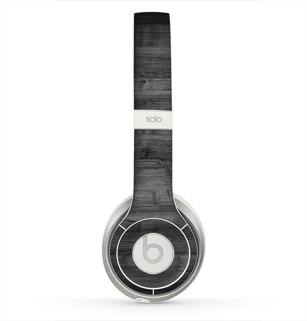 The Dark Black WoodGrain Skin for the Beats by Dre Solo 2 Headphones