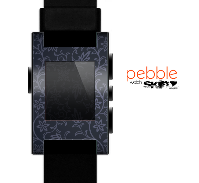 The Dark Black & Purple Delicate Pattern Skin for the Pebble SmartWatch