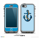 The Dark Blue Anchor with Rope Skin for the iPhone 5c nüüd LifeProof Case