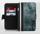 The Dark Blue Cracked Texture Ink-Fuzed Leather Folding Wallet Credit-Card Case for the Apple iPhone 6/6s, 6/6s Plus, 5/5s and 5c