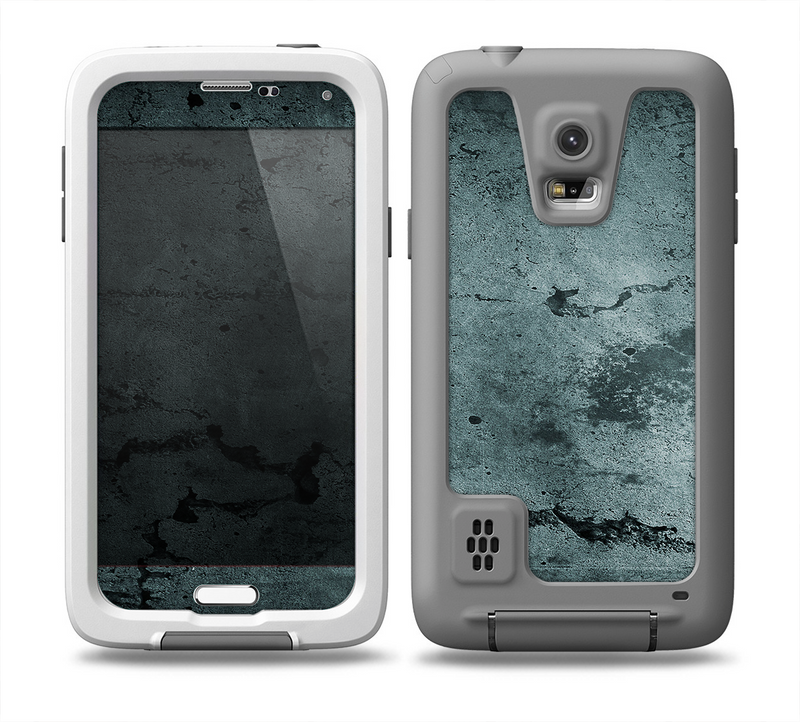 The Dark Blue Cracked Texture Skin for the Samsung Galaxy S5 frē LifeProof Case